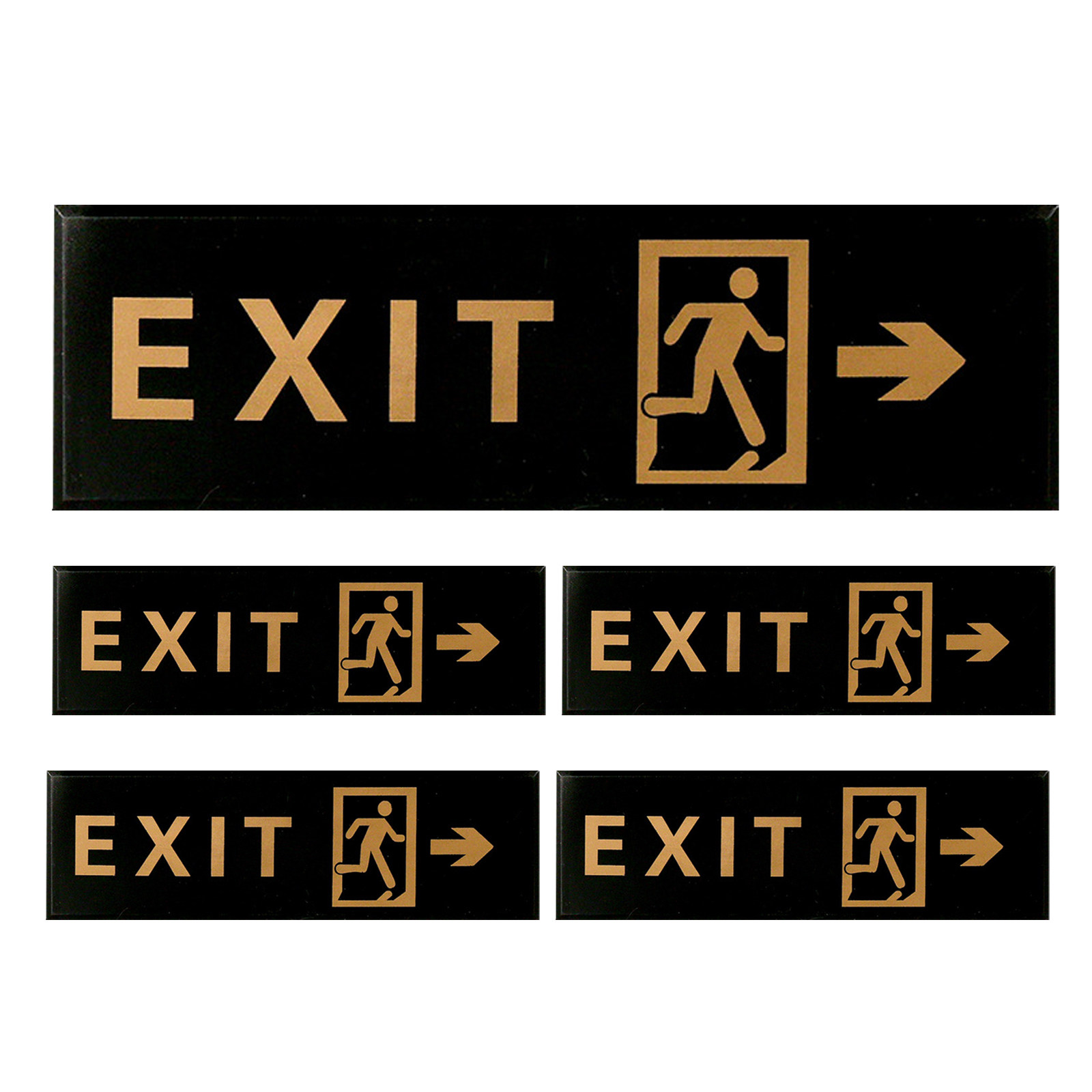 Emergency Exit Sign - 5 قطع لافتات خروج ذاتية اللصق