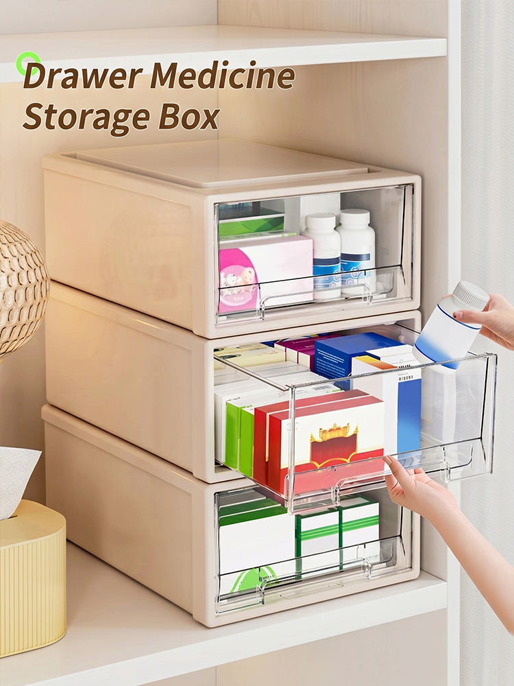 Medicine Cabinet Lock - صندوق منظم أدوية كبير السعة، حقيبة