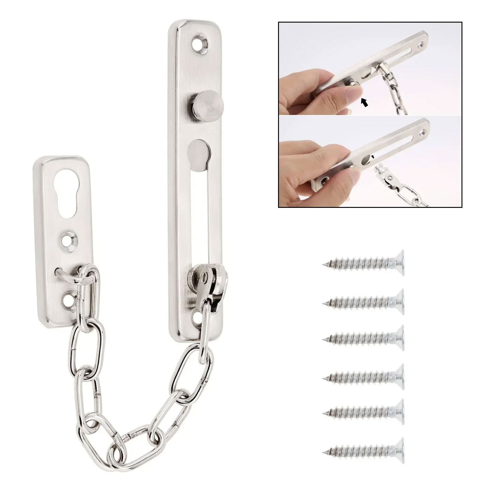 Security Chain Door - قفل سلسلة أمان صلب للباب المنزلق،