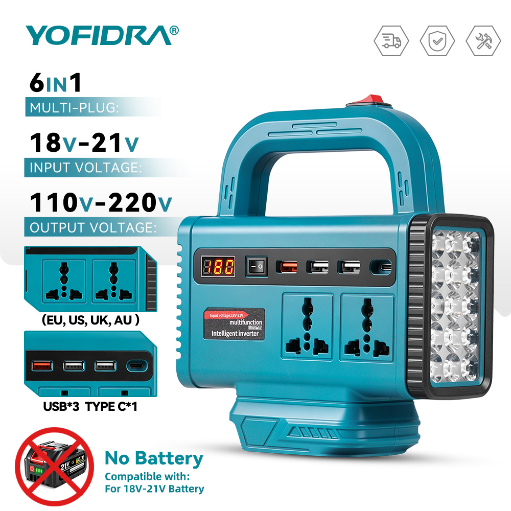 Power Outage Light - محول طاقة محمول YOFIDRA 220 فولت،