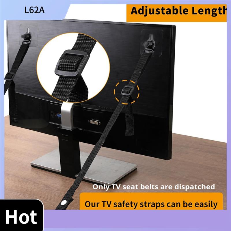 Earthquake Anchor Strap - L62A 4 قطع أشرطة أمان للتلفزيون