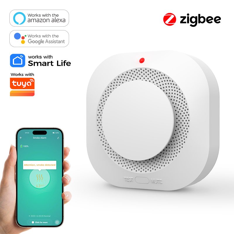 كاشف دخان ZIGBEE للأمن المنزلي - مراجعة Smoke Detector Interconnected وسعره