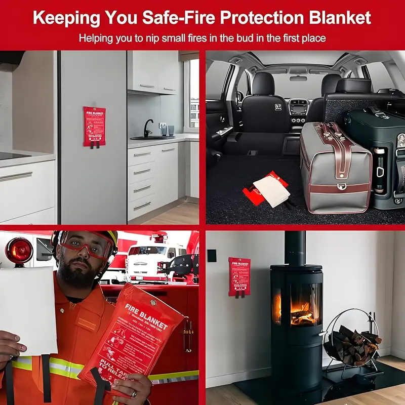4 قطع من بطانيات الحريق الطارئ - مراجعة Fire Blanket Kitchen وسعره