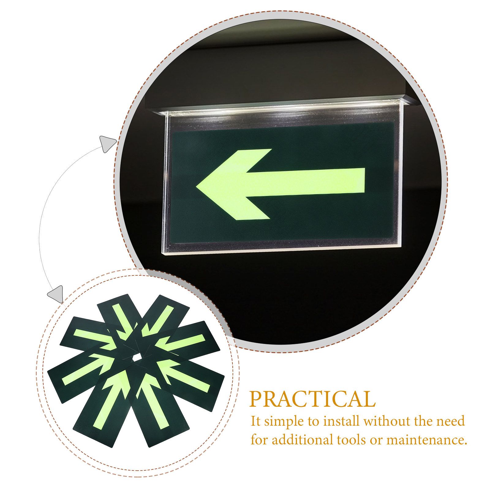 8 قطع ملصقات إرشادية للخروج في - مراجعة Emergency Exit Sign وسعره