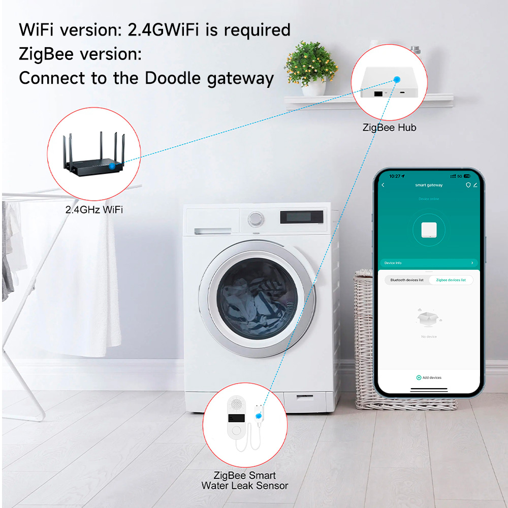 كاشف تسرب المياه Tuya WiFi مع  - مراجعة Water Alarm Sensor وسعره