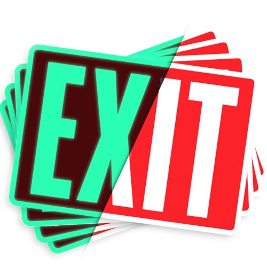 ملصقات علامات الخروج، تتوهج في - مراجعة Emergency Exit Sign وسعره
