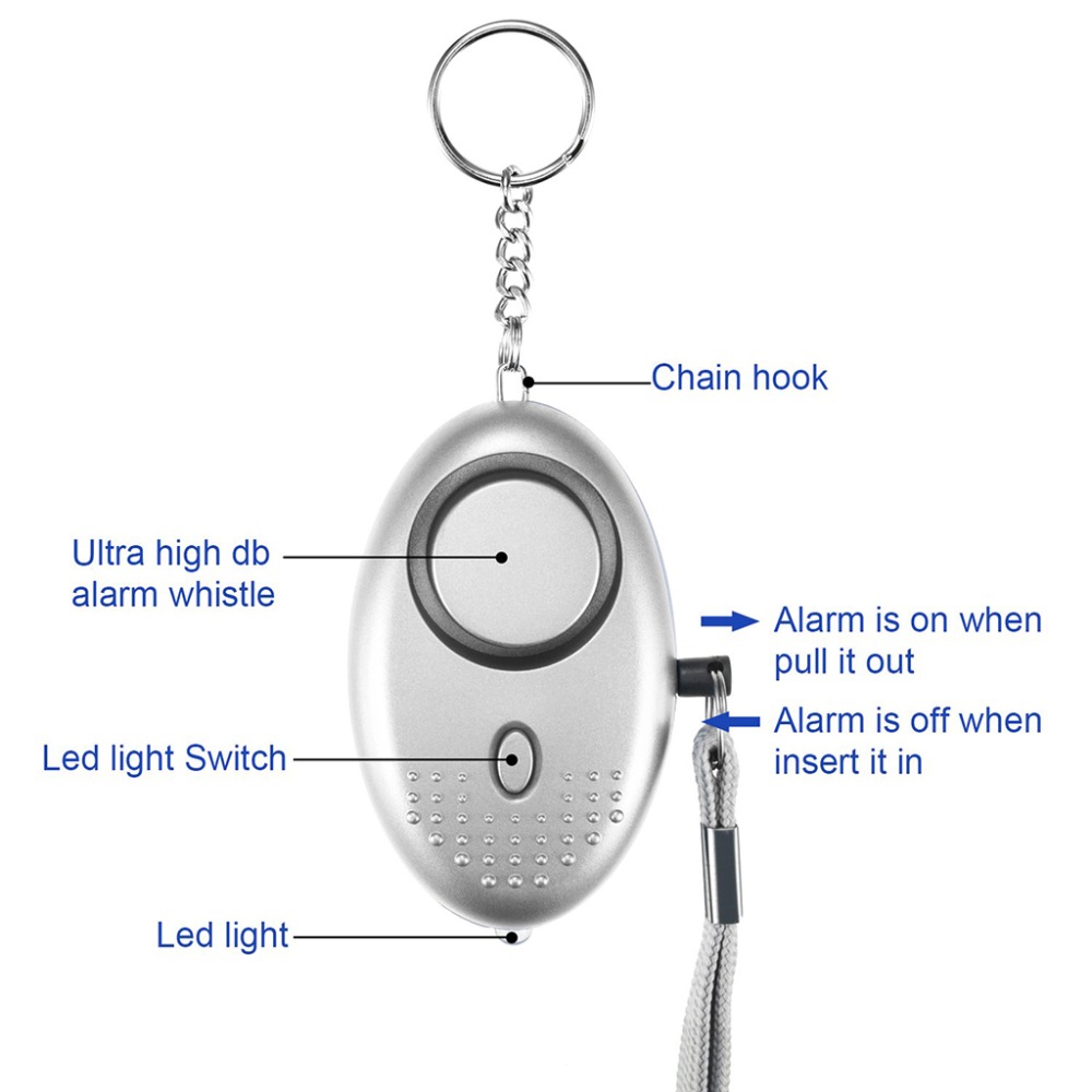 130dB إنذار الدفاع عن النفس مك - مراجعة Personal Alarm Keychain وسعره
